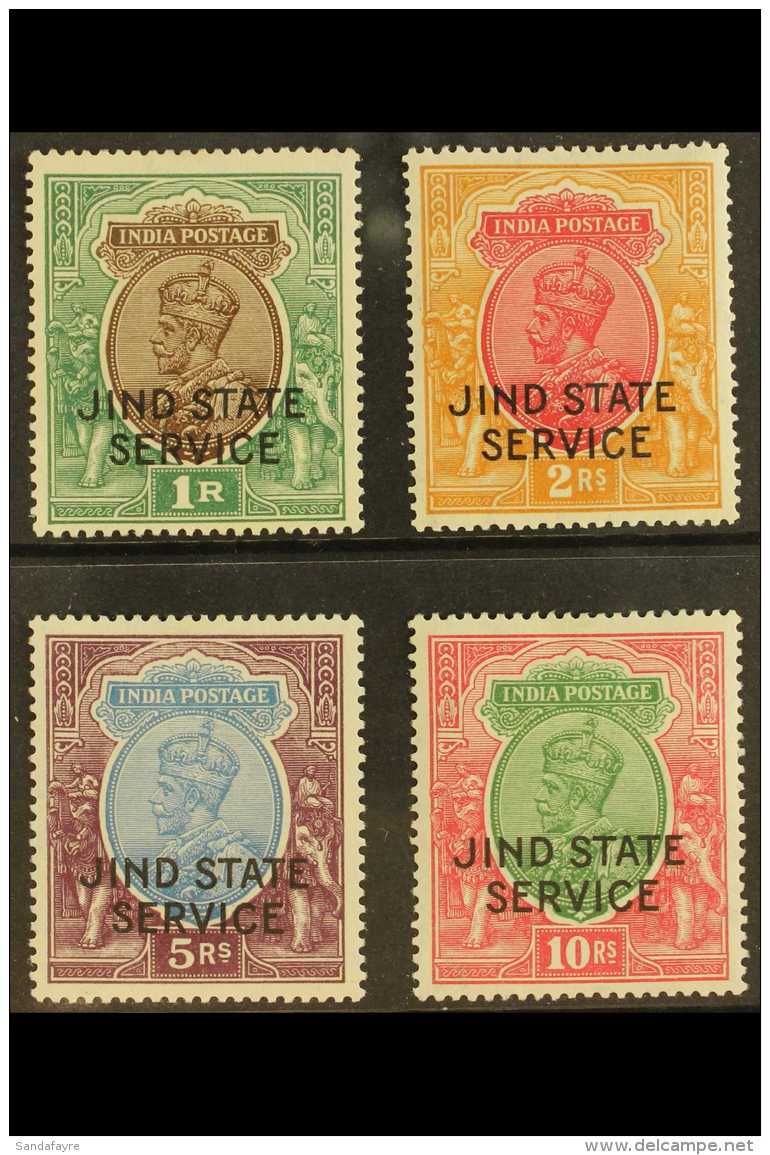 JIND OFFICIAL 1927-37 1r, 2r (watermark Upright), 5r, And 10r, SG O58/O61, Fine Mint. (4 Stamps)  For More Images,... - Other & Unclassified