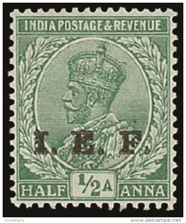 1914  I.E.F. &frac12;a Light Green, Overprint Double SG E2b, Fine Mint. For More Images, Please Visit... - Other & Unclassified