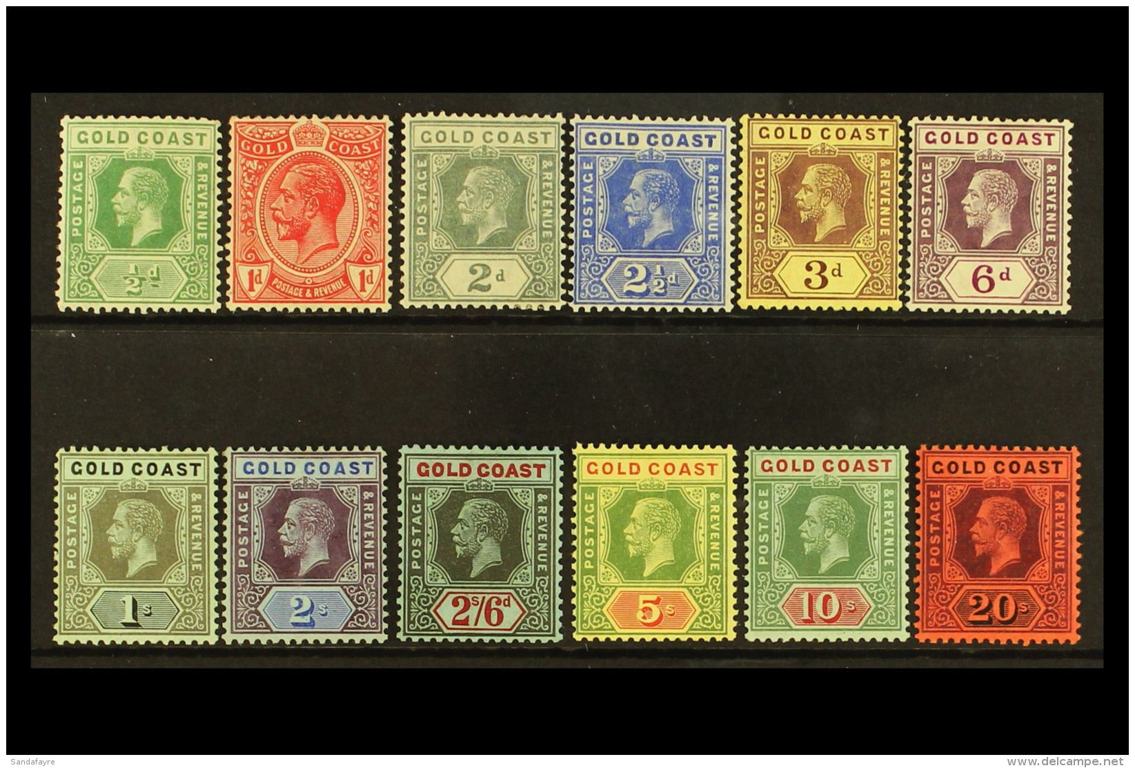 1913-21 (wmk Mult Crown CA) Definitives Complete Set, SG 71/84, Very Fine Mint. (12 Stamps) For More Images,... - Gold Coast (...-1957)