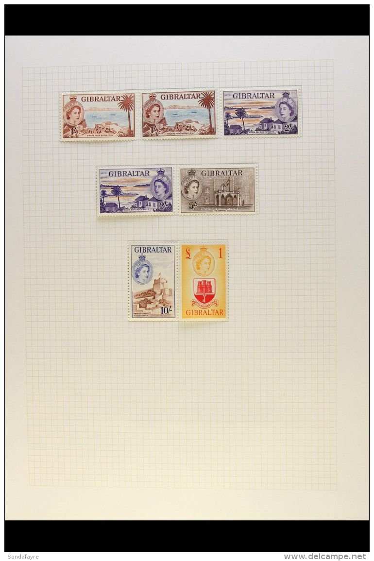 1953-1975 COMPLETE SUPERB MINT COLLECTION On Leaves, All Different, Some Commemorative Issues Are Never Hinged,... - Gibraltar