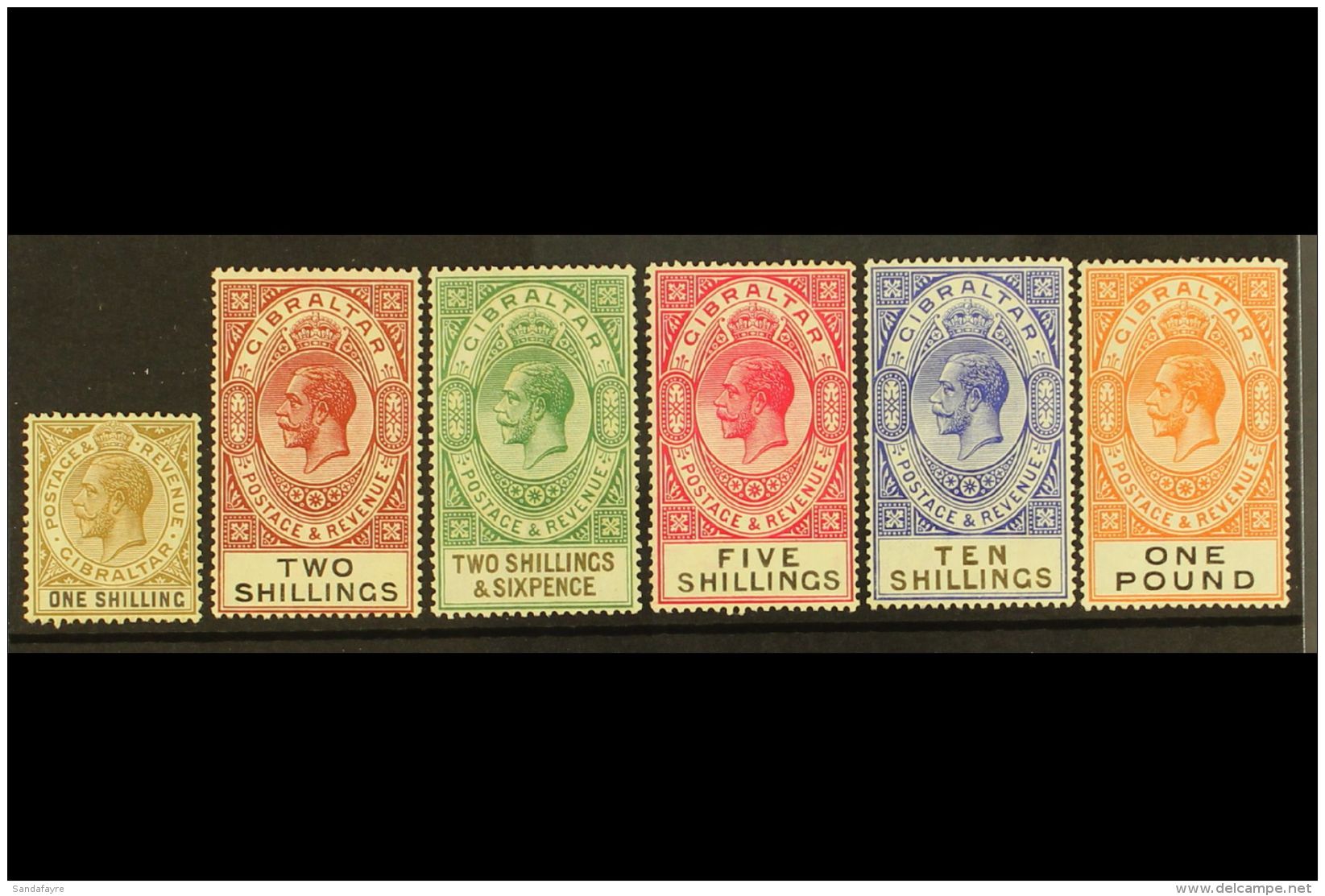 1925-32 Definitive Set Complete To &pound;1, SG 102/107, Very Fine Mint. (6 Stamps) For More Images, Please Visit... - Gibraltar