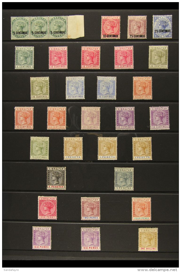 1889-1898 MINT ACCUMULATION On A Stock Page. Inc 1889 Surcharge Range To 25c On 2&frac12;d Inc 5c On &frac12;d... - Gibraltar