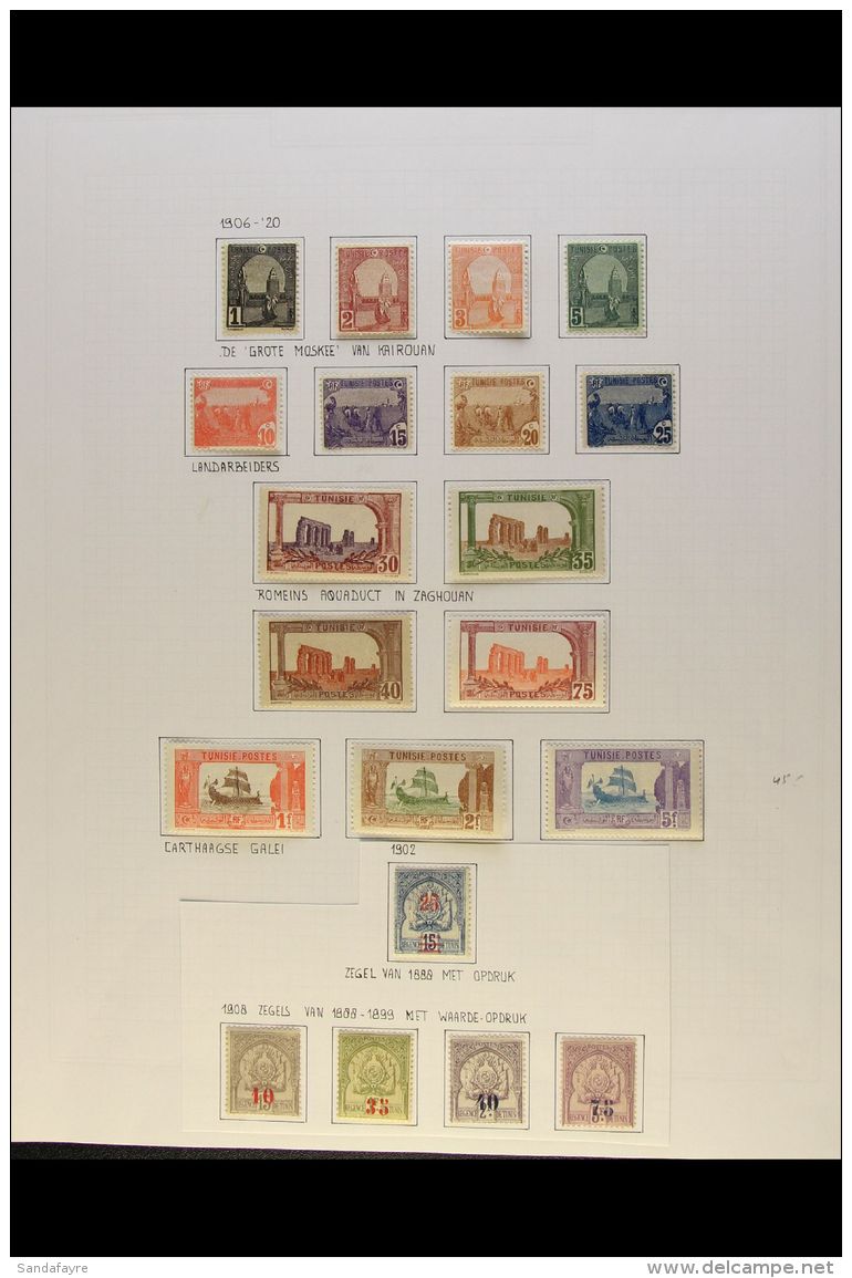 TUNISIA 1901-1955 COMPREHENSIVE FINE MINT COLLECTION On Leaves, All Different Complete Sets, Inc 1906-20 Set, 1908... - Other & Unclassified