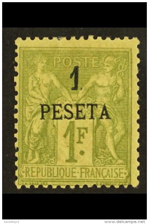 MOROCCO 1891 1p On 1fr Olive, Yv 8, Very Fine And Fresh Mint. For More Images, Please Visit... - Other & Unclassified