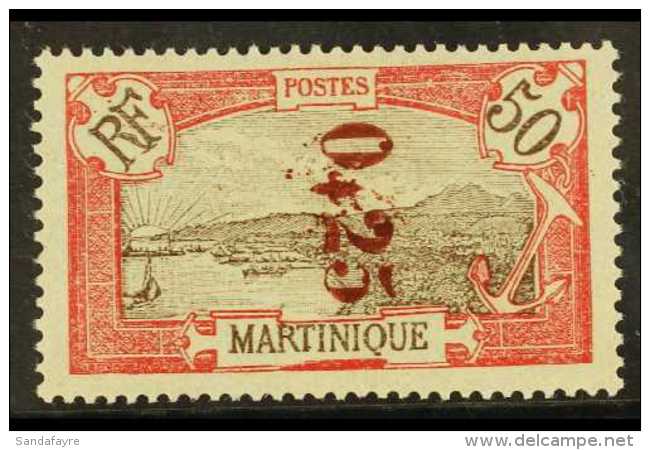 MARTINIQUE 1924 25c On 50c Red, Yv 109, Very Fine Mint For More Images, Please Visit... - Other & Unclassified