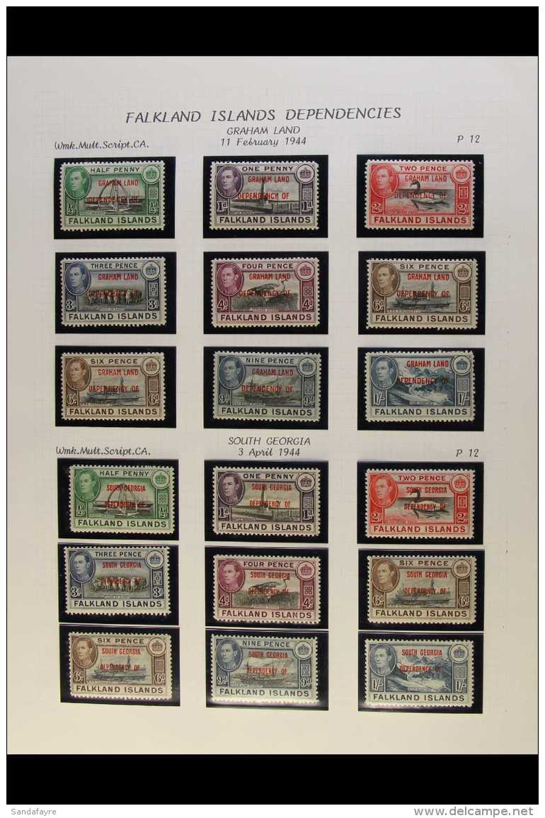 1944-9 KGVI FINE MINT COLLECTION Complete Basic Run Of KGVI Period Issues, With All Four 1944-5 Dependency Ovpts... - Falkland Islands