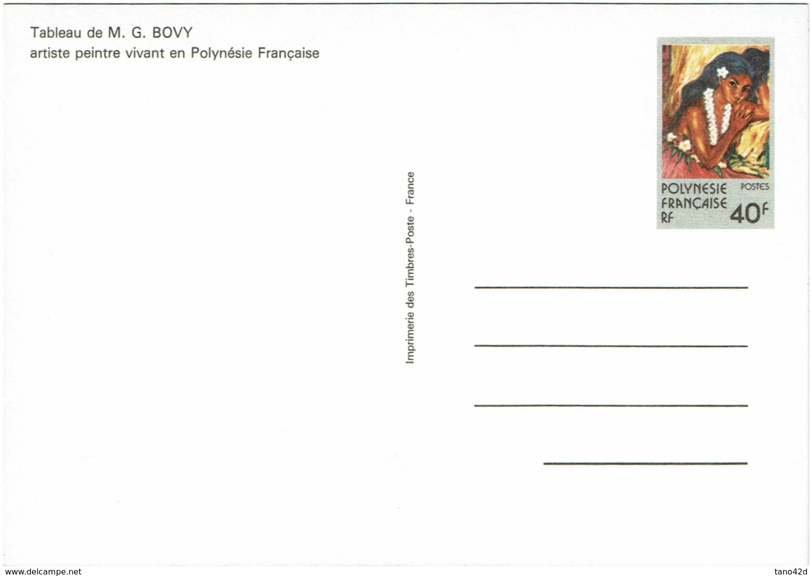 BR39 - POLYNESIE FRSE EP CP TABLEAU DE G. BOVY - Entiers Postaux