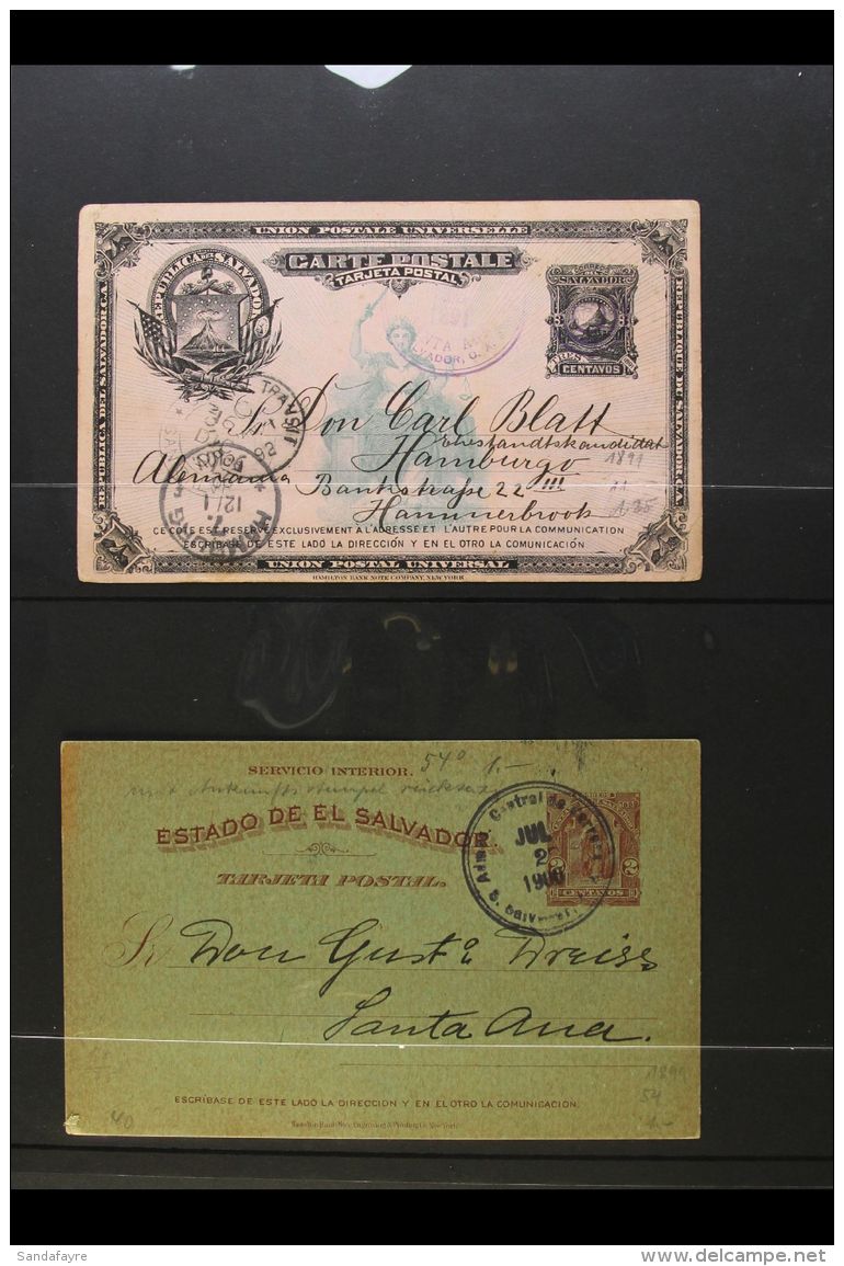 POSTAL STATIONERY 1880s-1920s USED &amp; UNUSED CARD COLLECTION. An Attractive Collection Of Postal Stationery... - El Salvador