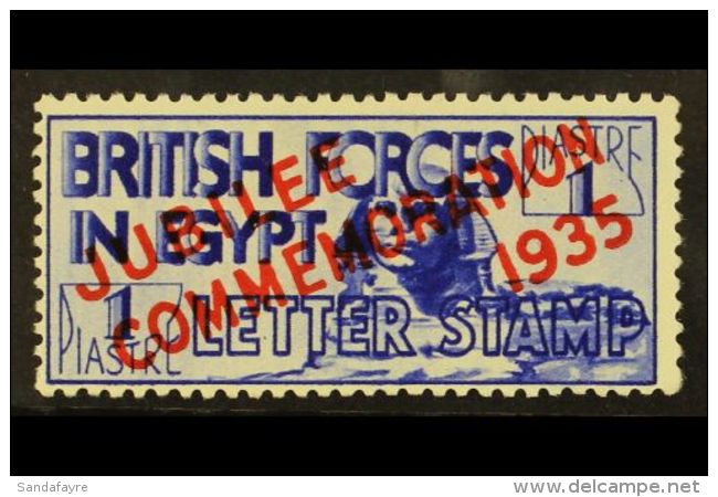 BRITISH FORCES 1935 1p Ultramarine Letter Stamp With "JUBILEE COMMEMORATION 1935" Diagonal Overprint In Red, SG... - Other & Unclassified