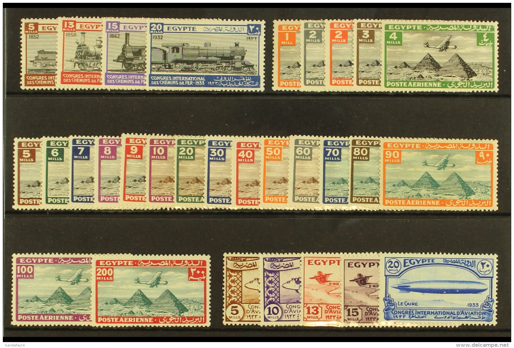 1933 YEAR SET A Fine Mint Selection That Includes The Three Sets Issued In This Year, The Railway Congress,... - Airmail