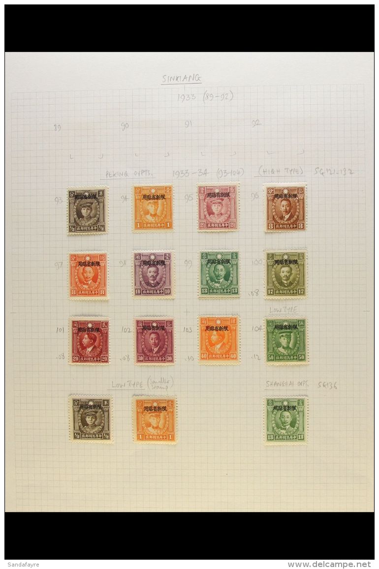 SINKIANG MINT COLLECTION Includes The 1924-36 Range To 10c, 1932-38 Good Ranges Of The London &amp; Shanghai... - Other & Unclassified