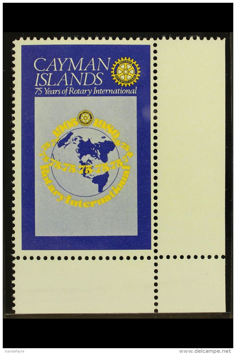 1980 50c Rotary International With Black (Royal Cypher And Face Value) Omitted, SG 499a, Very Fine Never Hinged... - Cayman Islands