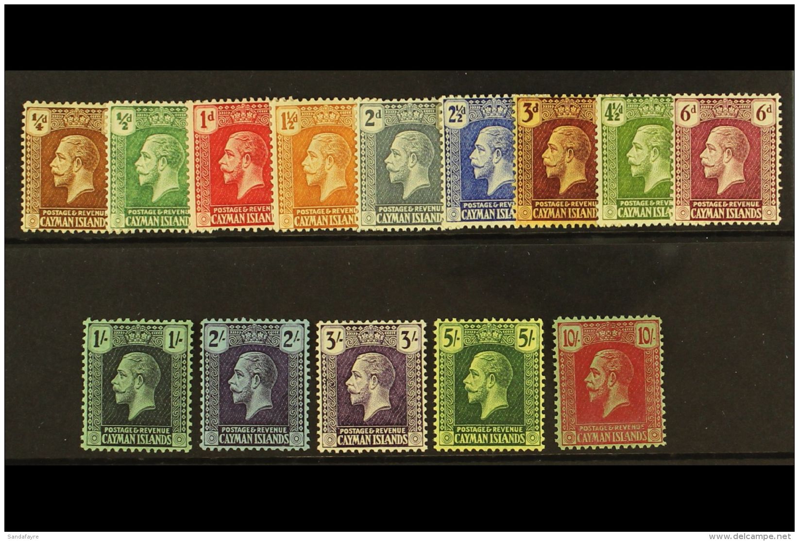 1921-26 Script CA Watermark Set, SG 69/83, Very Fine Mint (14 Stamps) For More Images, Please Visit... - Cayman Islands