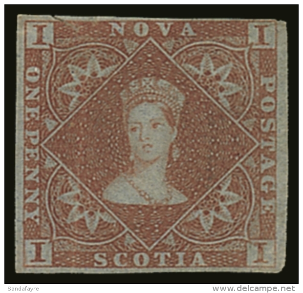 1851-60 1d Red-brown, SG 1, Unused With 4 Small To Large Margins &amp; Fabulous Fresh Colour. Press Vertical... - Other & Unclassified