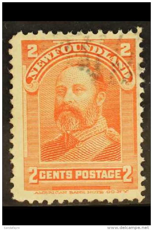 1898 2c Vermilion KEVII Showing MAJOR RE-ENTRY (position 91), Unitrade 82ii, Fine Lightly Used. For More Images,... - Other & Unclassified