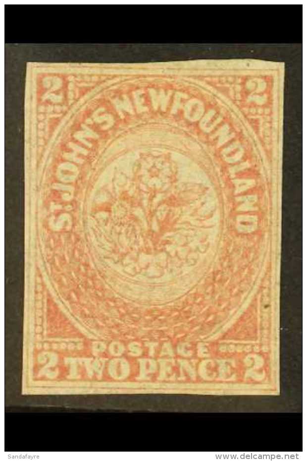 1862-64 2d Rose- Lake Imperf, SG 17, Fine Unused With 4 Small Neat Margins. For More Images, Please Visit... - Other & Unclassified