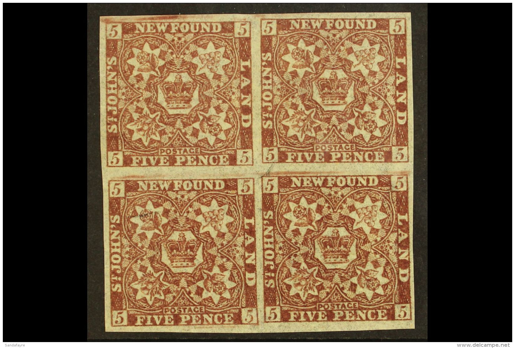 1862 5d Chocolate Brown, SG 19, Superb Mint Block Of 4. For More Images, Please Visit... - Other & Unclassified