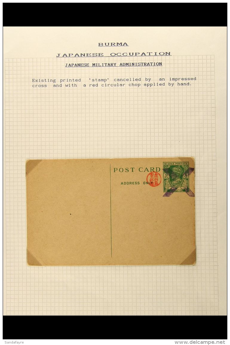 JAPANESE OCCUPATION - JAPANESE MILITARY ADMINISTRATION POSTAL STATIONERY - 1942 (1 June) Selection Of Stationery... - Burma (...-1947)