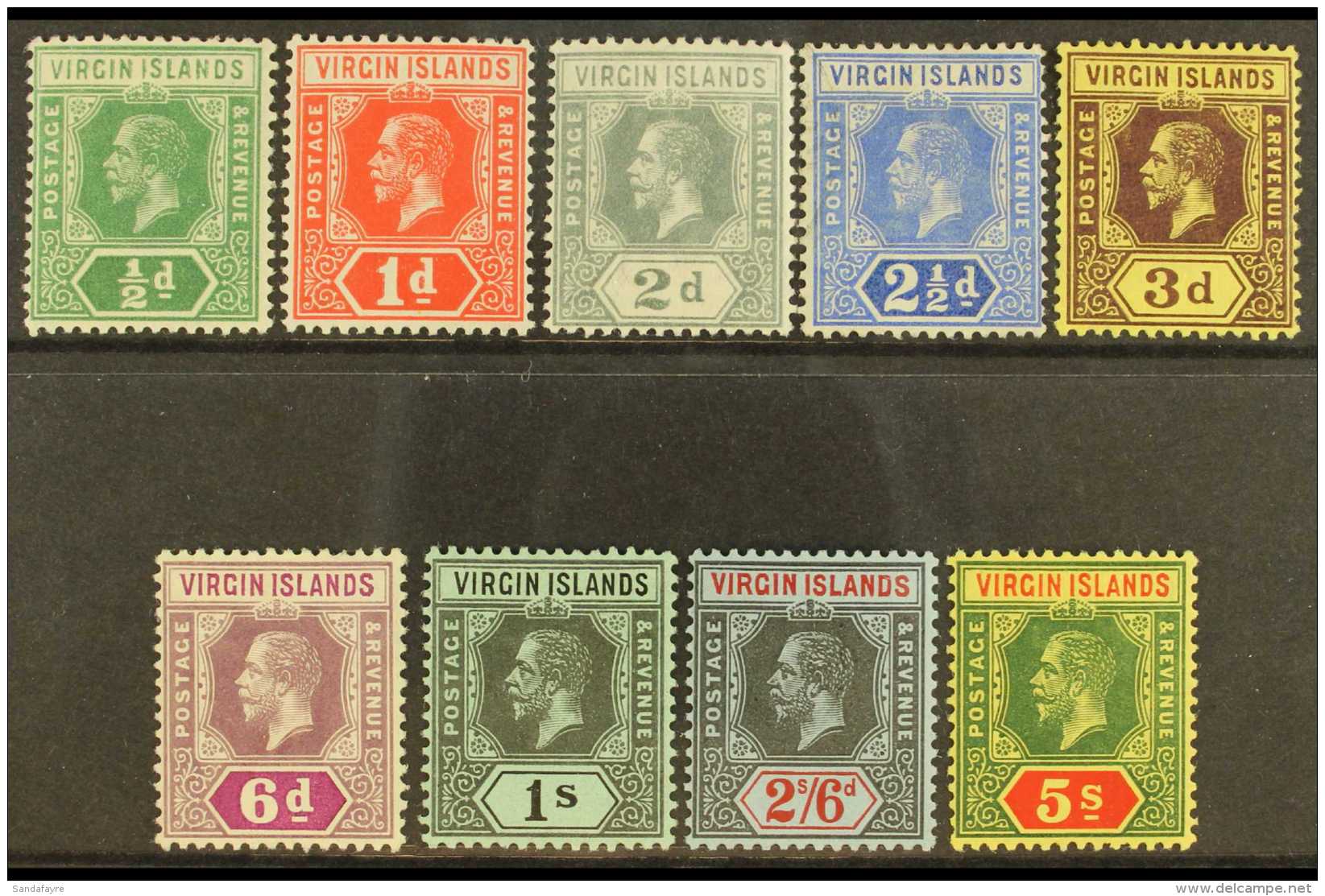 1913-19 Definitives Complete Set, SG 69/77, Very Fine Mint. (9 Stamps) For More Images, Please Visit... - British Virgin Islands