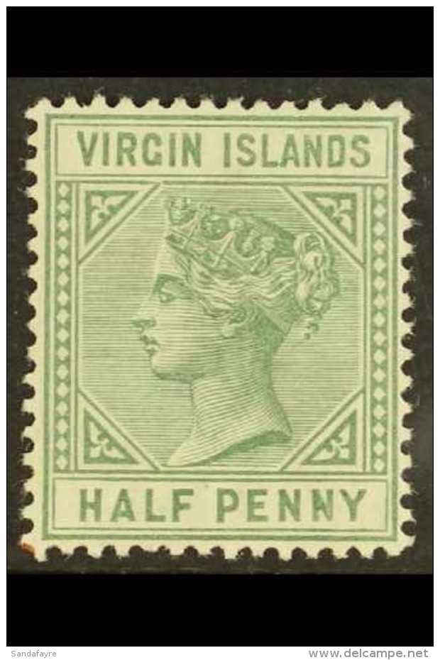 1883-84 &frac12;d Dull Green With Top Left Triangle Detached, SG 27b, Very Fine Mint. Lovely! For More Images,... - British Virgin Islands