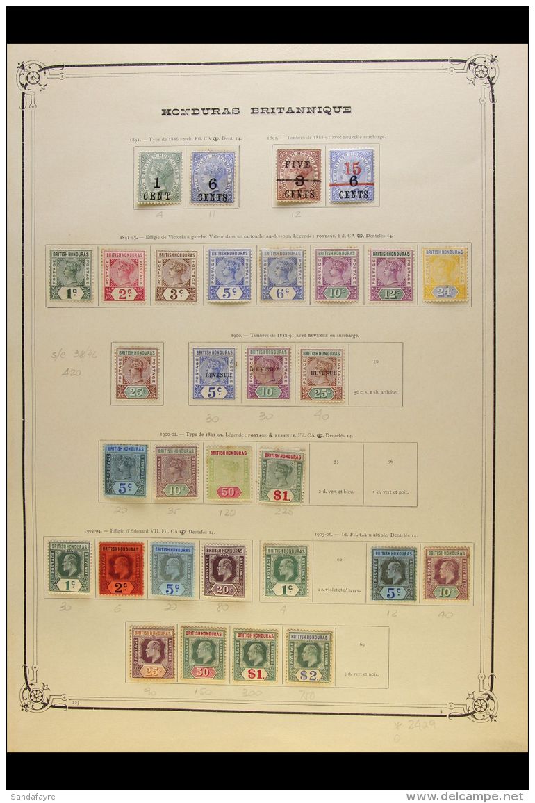 1866-1950 ALL DIFFERENT COLLECTION CAT &pound;1250+ A Most Useful Mint Collection That Includes 1888 Surcharged... - British Honduras (...-1970)