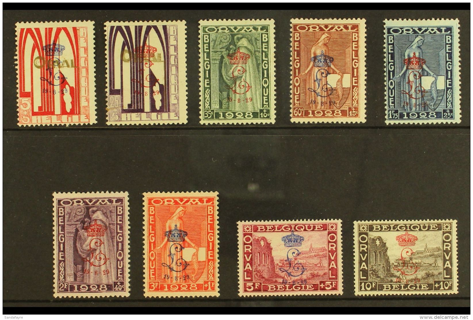 1929 Orval Abbey Restoration"L" Ovpt Set Complete, SG 543/51, Very Fine And Fresh Mint. (9 Stamps) For More... - Other & Unclassified