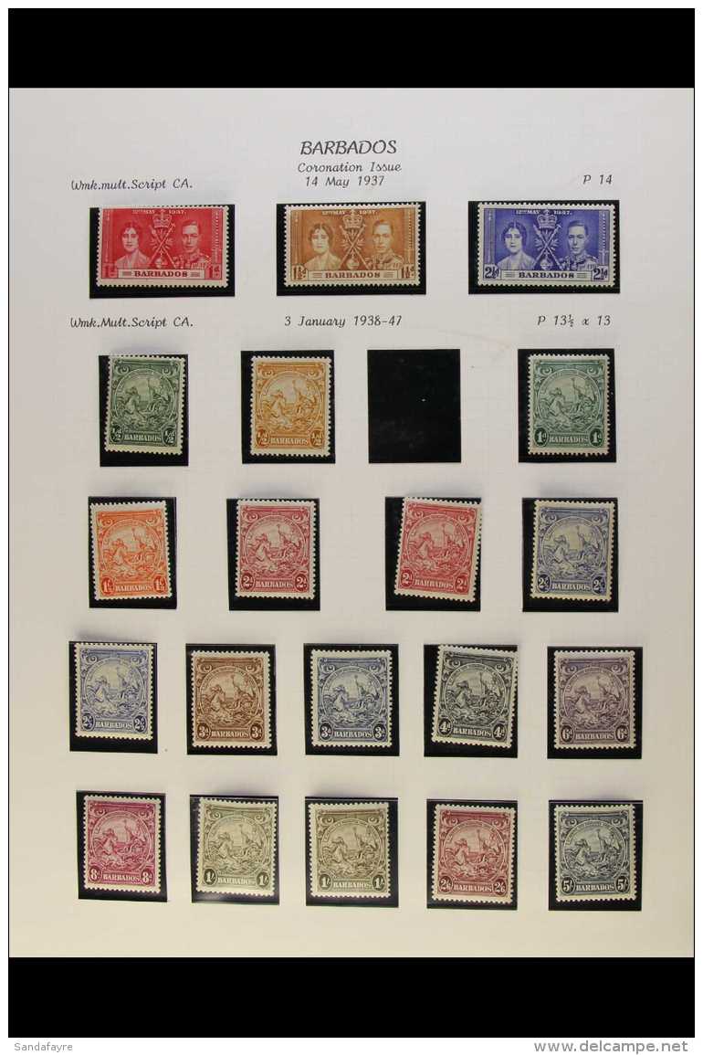 1937-52 KGVI FINE MINT COLLECTION Complete Basic Run In Sets (missing 1947 1d On 2d P13&frac12;x13), Note... - Barbados (...-1966)