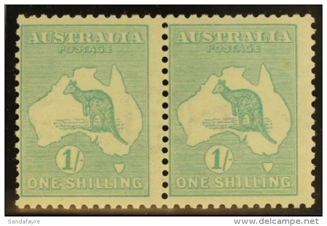 1915-27 1s Blue-green Roo, Die IIB, Watermark Sideways, SG 40ba (BW 33aa) Fine Mint Horiz Pair Which Nicely Shows... - Other & Unclassified