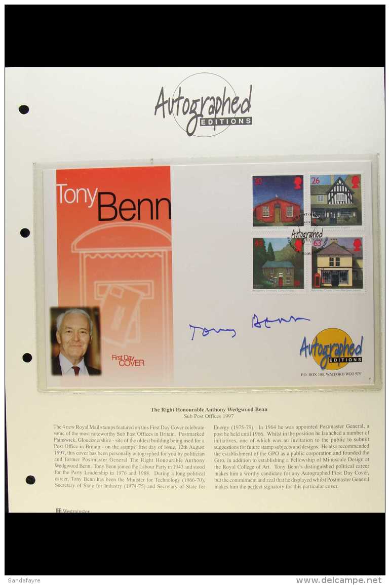 AUTOGRAPHED EDITIONS FDC'S - POLITICS 1997-1999 GB Sets On First Day Covers, Each With An Illustration Of The... - Other & Unclassified