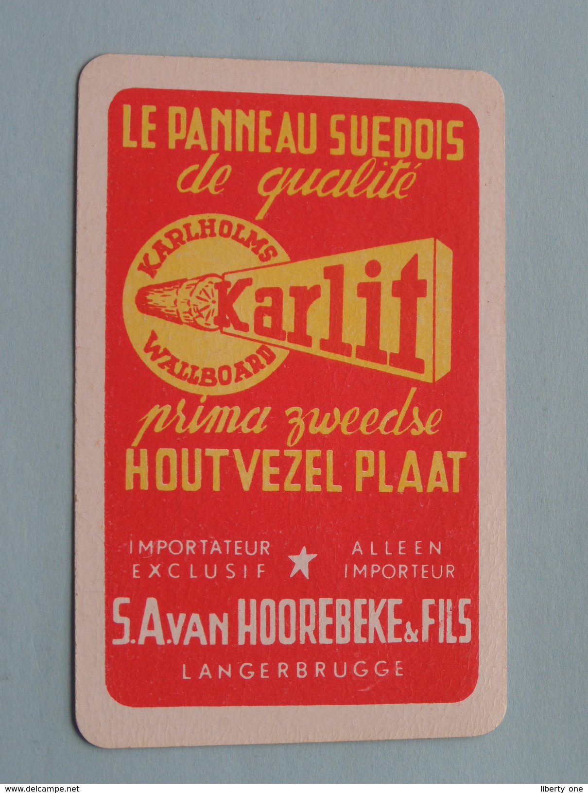 KARLIT Wallboard Suedois S.A. Van HOOREBEKE & Fils Langerbrugge / JOKER ( Details - Zie Foto´s Voor En Achter ) !! - Cartes à Jouer Classiques