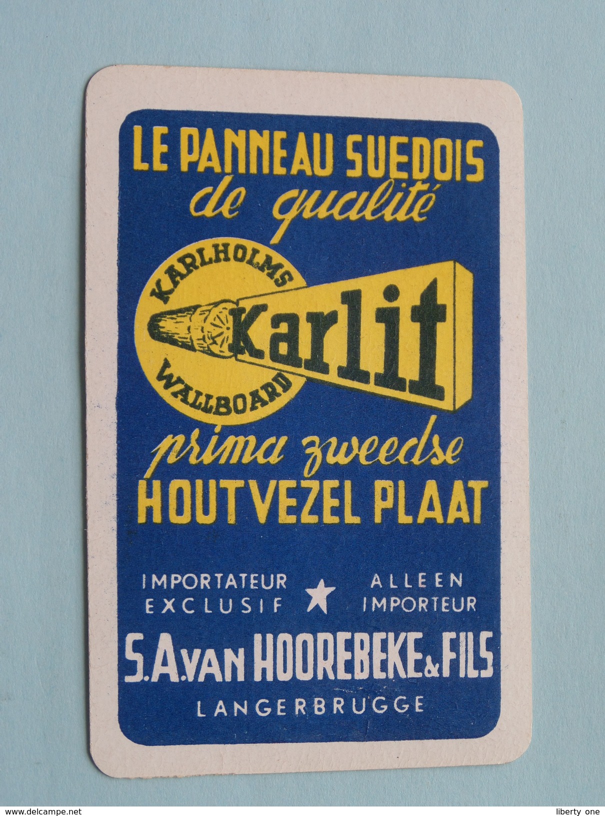 KARLIT Wallboard Suedois S.A. Van HOOREBEKE & Fils Langerbrugge / JOKER ( Details - Zie Foto´s Voor En Achter ) !! - Playing Cards (classic)