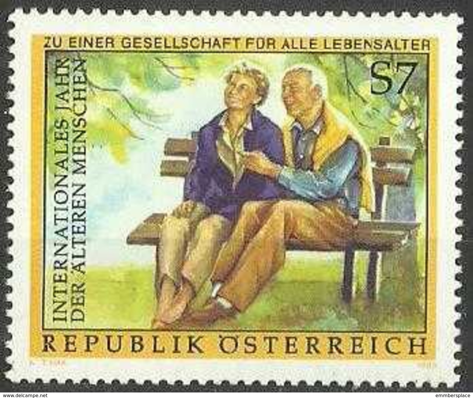 Austria - 1999 Year Of Older People 7s MNH **      Sc 1796 - Unused Stamps