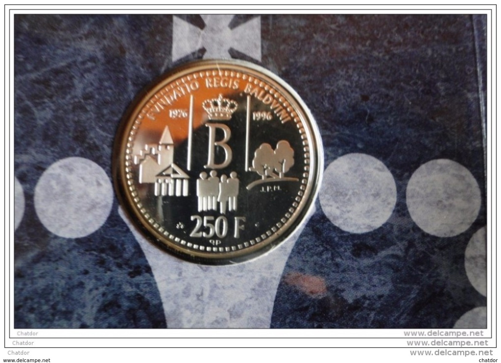 Belgique 1996  250 Fr  Fondation Roi Baudoin Monnaie Commémorative Argent - 250 Francs
