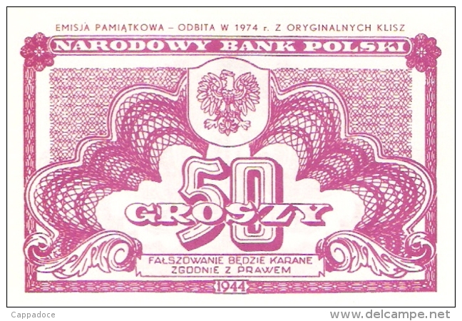 POLOGNE   50 Groszy   1974 (old Date 1944)   P. 104b   UNC - Polonia