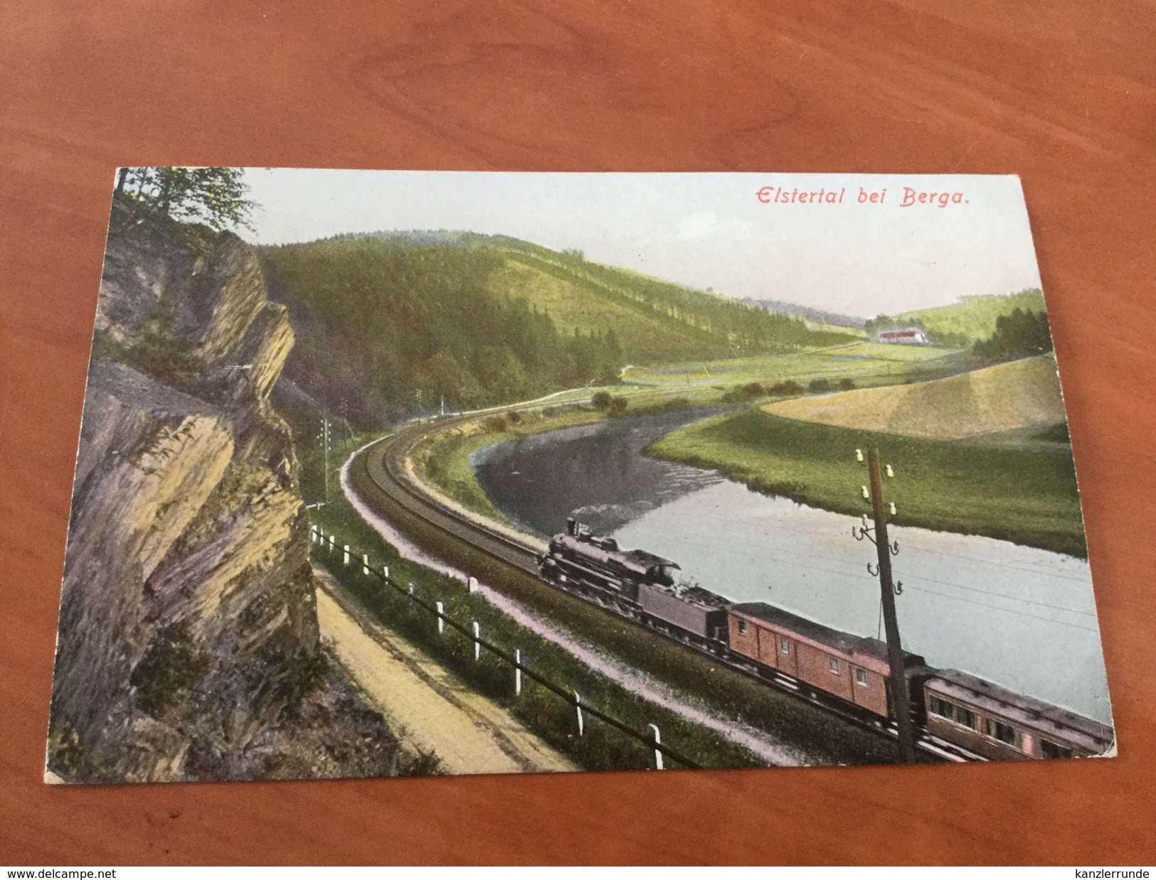 Elstertal Bei Berga Wünschendorf Dampflokomotive Postkarte - Greiz