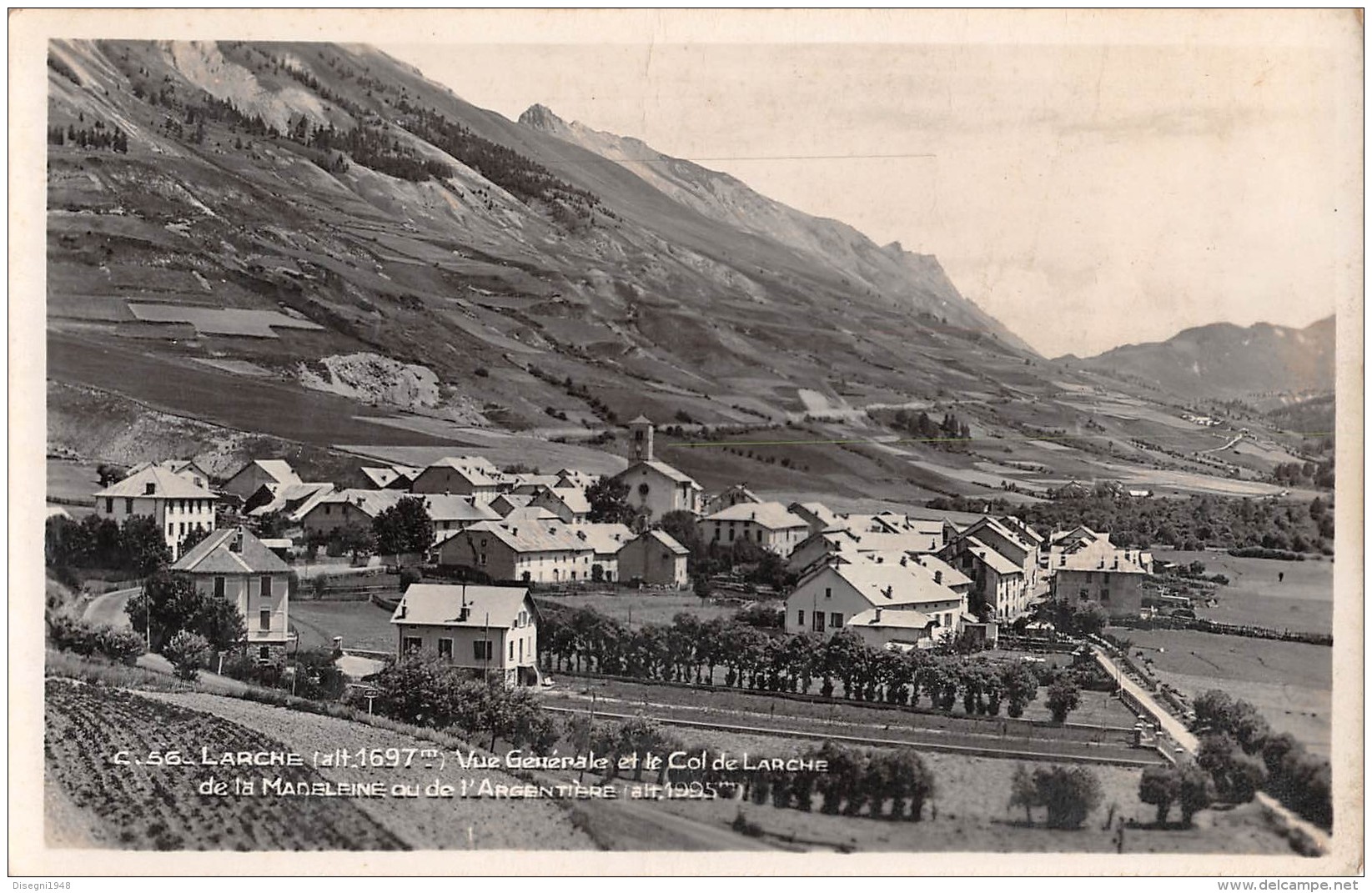 06738 "LARCHE - VUE GENERALE ET LE COL DE LARCHE DE LA MADELEINE OU DE L'ARGENTIERE" CART. ILL. ORIG. NON SPED. - Altri & Non Classificati