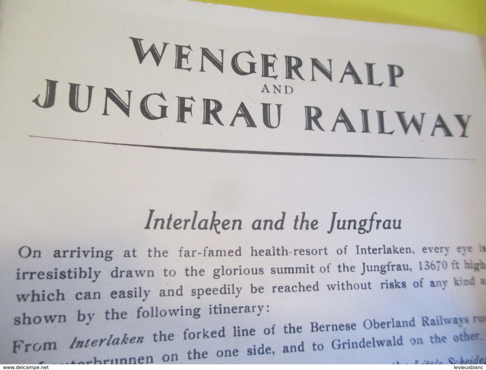 WENGERNALP And Jungfrau-Railway / Ski/Voie Ferrée/Bernese Oberland/Switzerland//Wolfsberg Zurich /Vers 1930-50     DT8 - Dépliants Touristiques