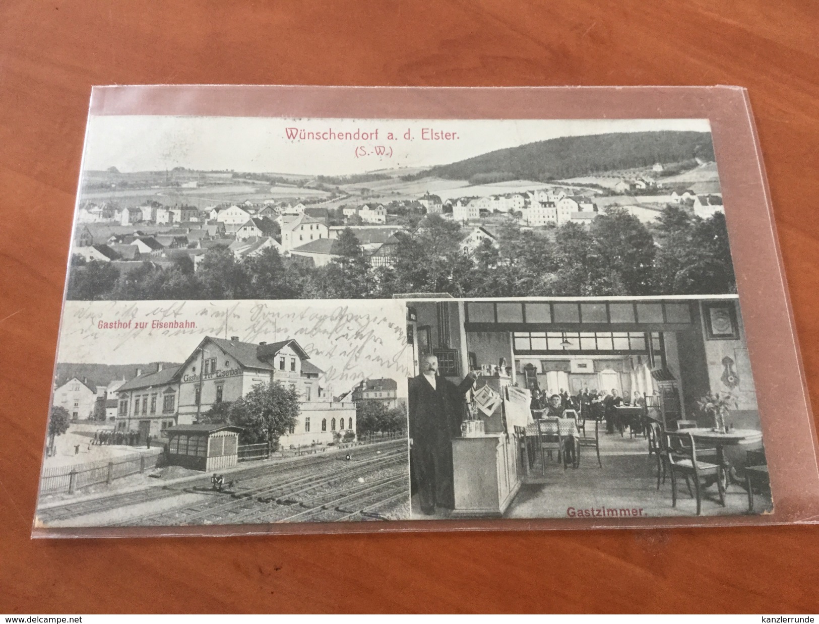 Wünschendorf Gasthof Zur Eisenbahn Elster Bei Greiz Postkarte - Greiz