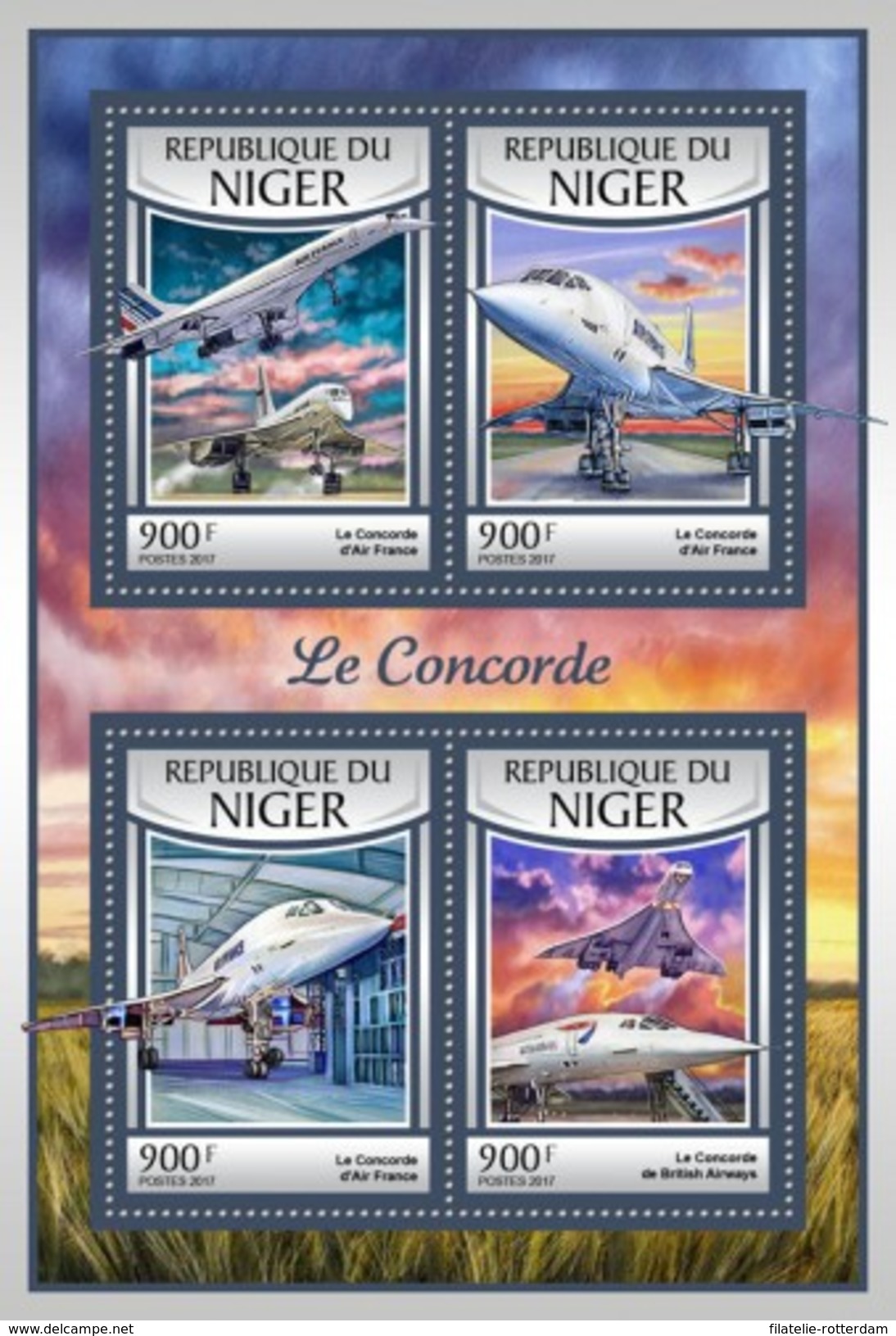 Niger - Postfris / MNH - Sheet Concorde 2017 - Niger (1960-...)