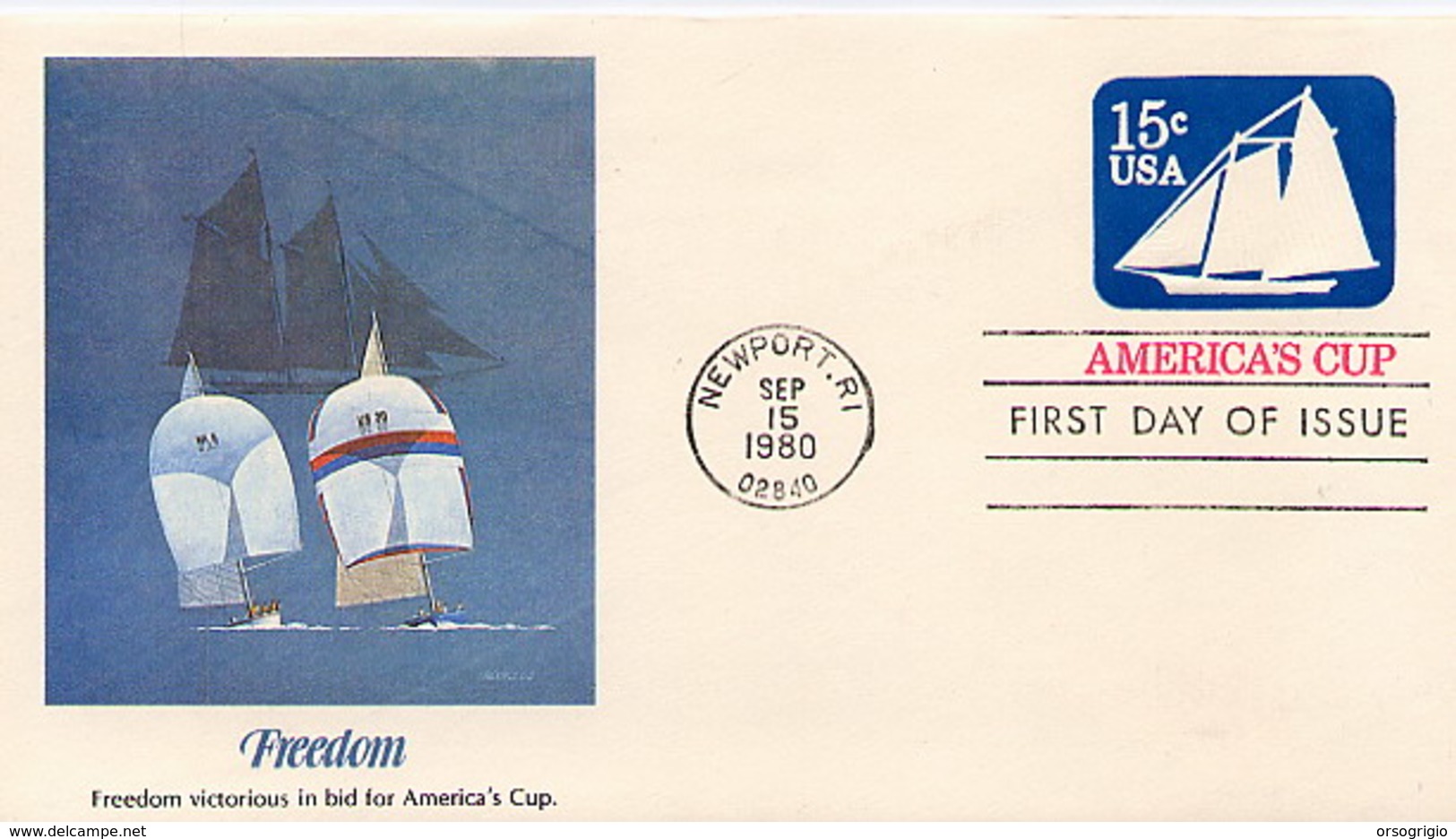 USA - Intero Postale - FREEDOM -  AMERICA'S CUP - SAILING - 1961-80