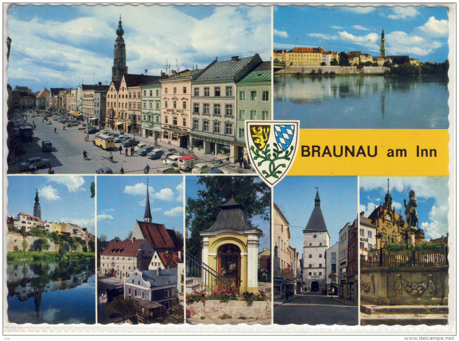 BRAUNAU Am Inn, Mehrbild-AK Handstempel WENG Im Innkreis 1971 - Braunau