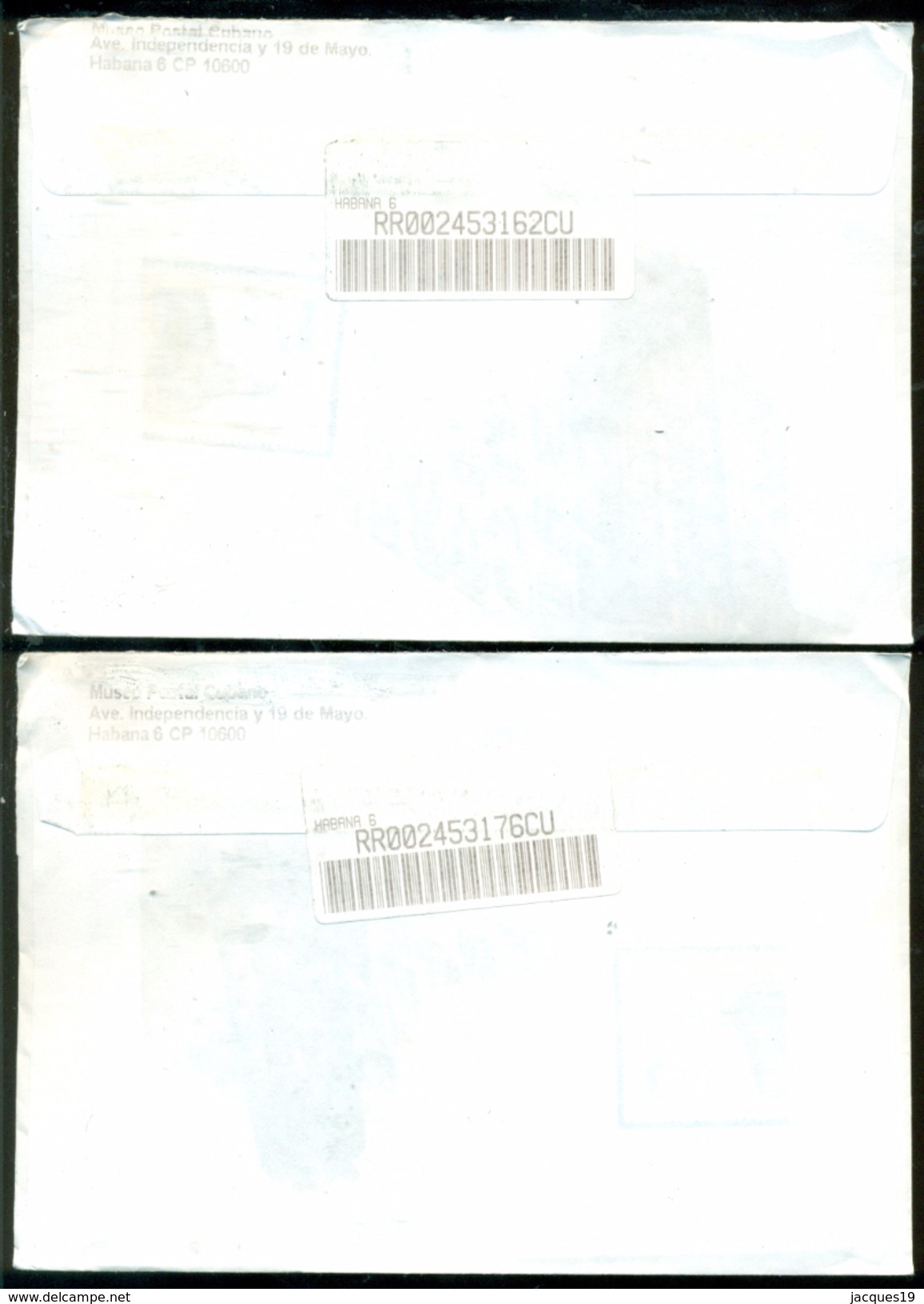 Cuba 2003 Registered FDC's (2) From Museo Postal Cubano To Thomas E. Leavey Director UPU Mi 4500-4503 + Block 4504 - FDC