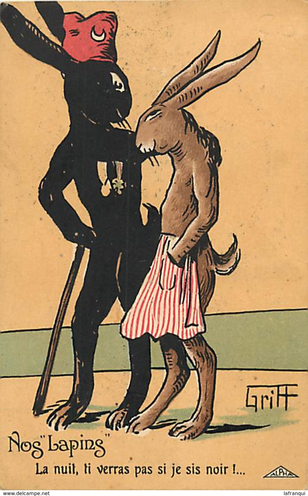 Ref R579 - Guerre 1914-18- Illustrateur Griff - Animaux Humanisés -lapins Humanisés - Carte Bon Etat  - - Guerre 1914-18