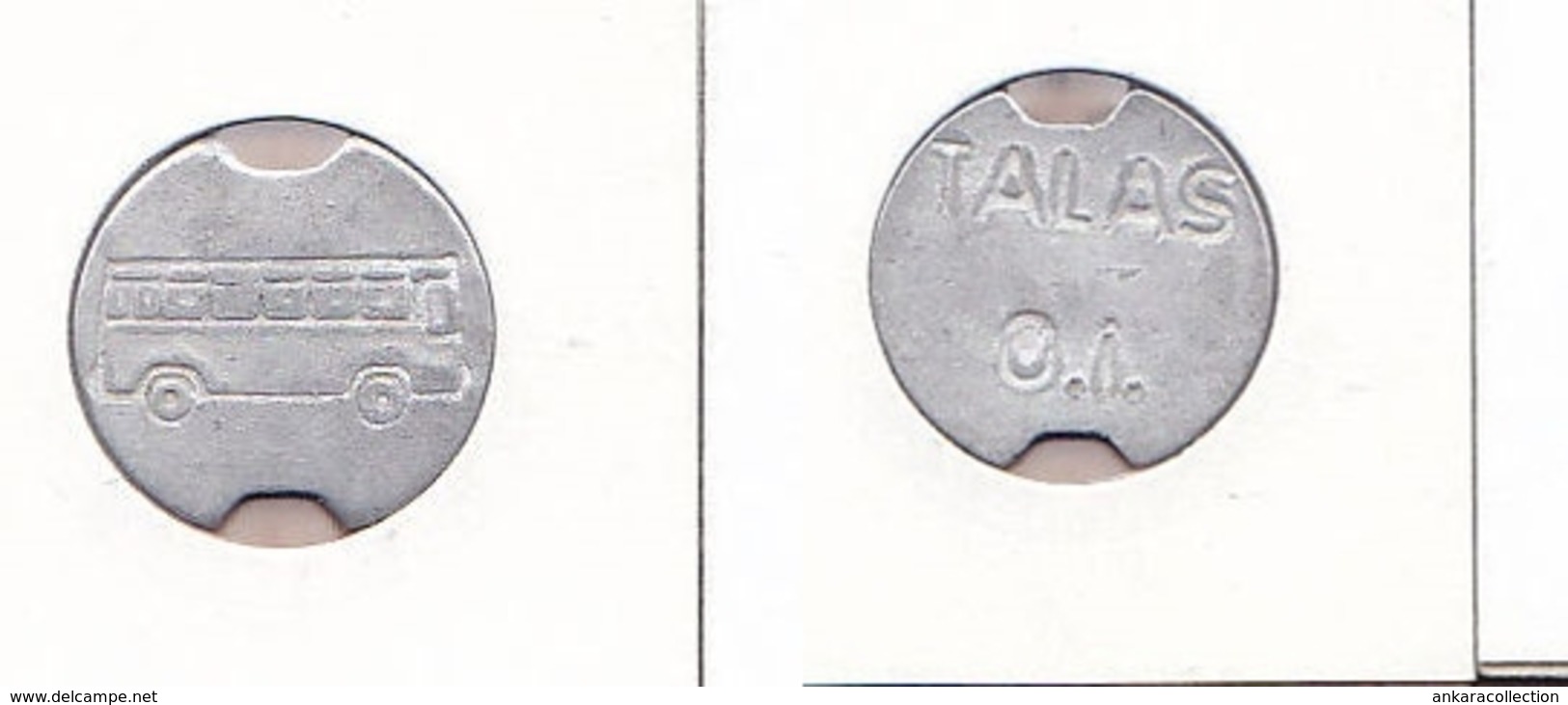 AC - TRANSPORT TOKEN TALAS BUS COMPANY RARE ALUMINUM TOKEN JETON - Noodgeld