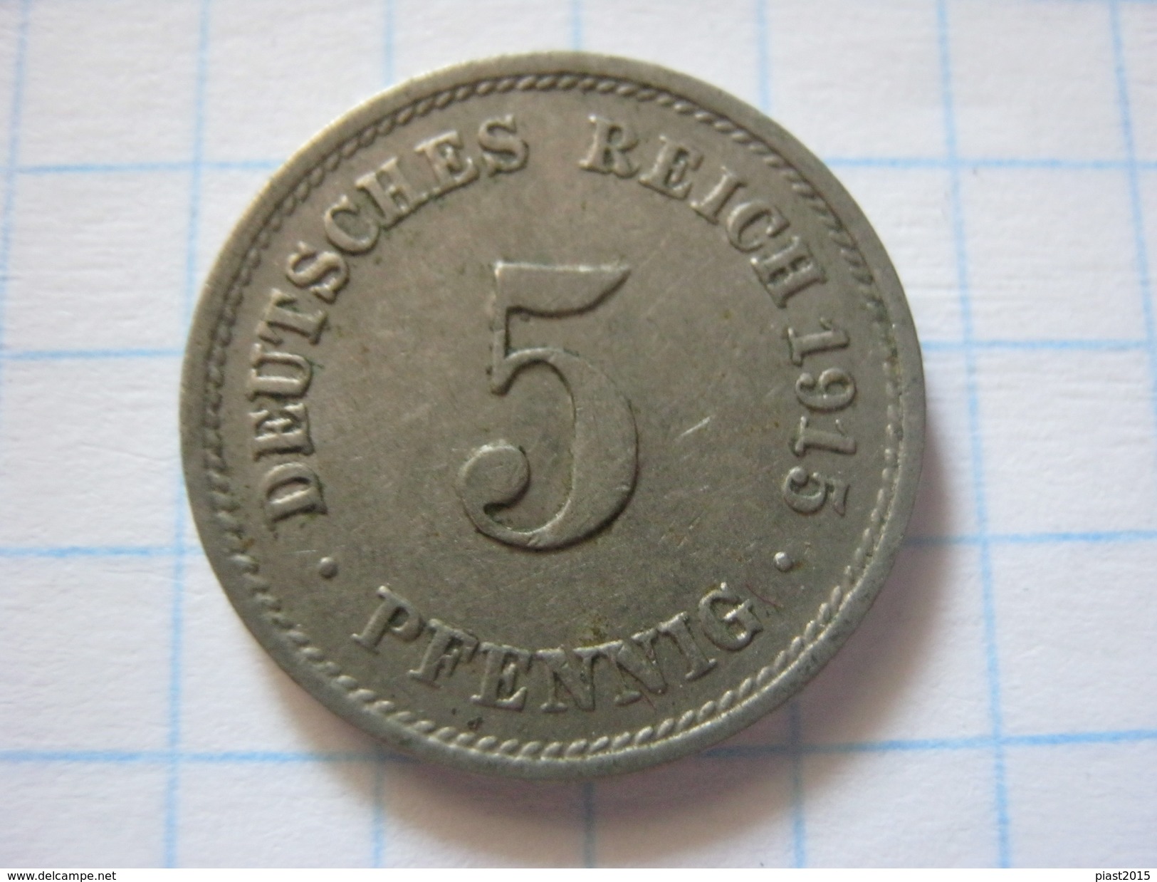 German Empire 5 Pfennig 1915 (F - Copper-nickel) - 5 Pfennig