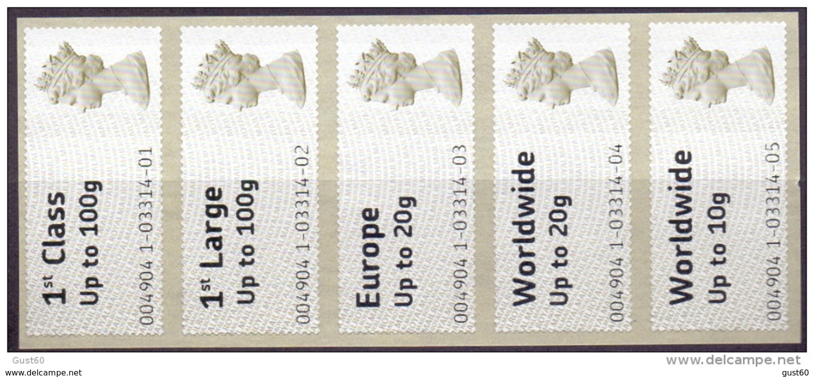 Great Britain 2008 Post And Go Type One Strip 0f 5 NEW PRICE - Post & Go (distributeurs)