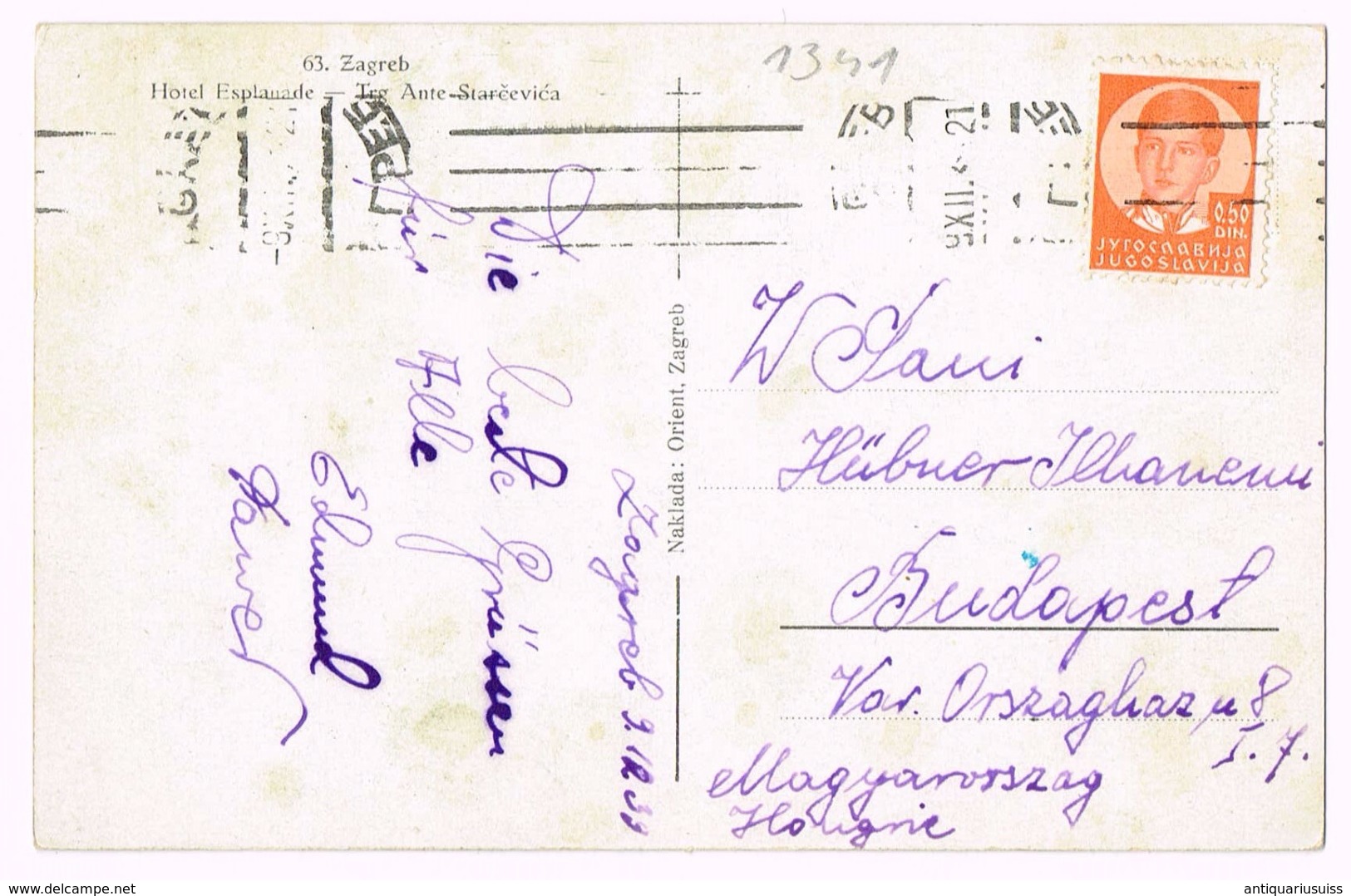 Zagreb - Hotel Esplauade - Trg Ante-Starcevica - Stamp/timbre - Croatie - Kroatië