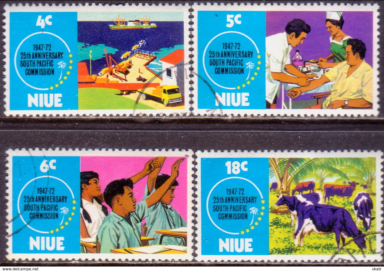 NIUE 1972 SG 170-73 Compl.set Used South Pacific Commission - Niue