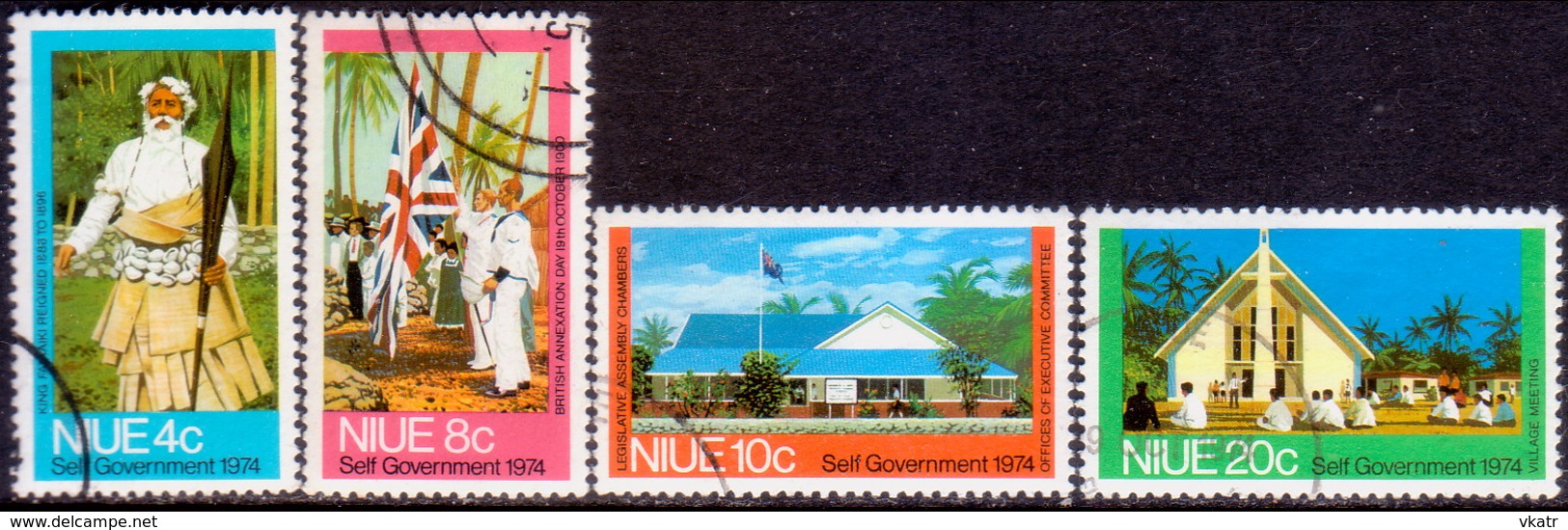 NIUE 1974 SG 186-89 Compl.set Used Self-Government - Niue