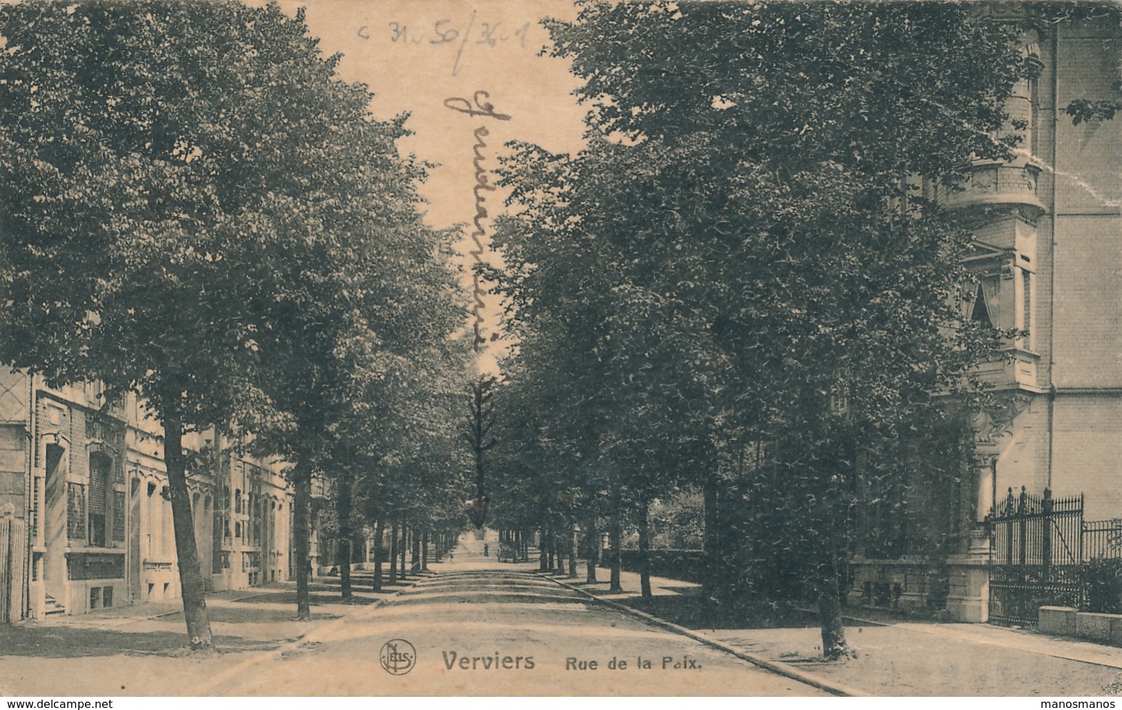 044/25 - Carte-Vue Verviers En Franchise S.M. - Cachet Gendarmerie Nationale Franchise Postale - VERVIERS 1919 Vers AMAY - Covers & Documents